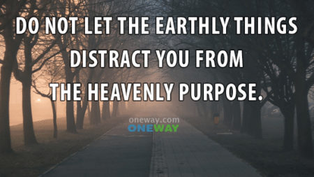 not-let-earthly-things-distract-heavenly-purpose